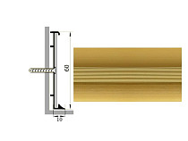 Плинтус Коммерческий плинтус алюминиевый Русский профиль 60мм АНОДИРОВАННОЕ ПОКРЫТИЕ золото матовое фото 1 | FLOORDEALER