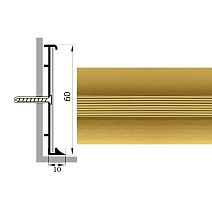 Плинтус Коммерческий плинтус алюминиевый Русский профиль 60мм АНОДИРОВАННОЕ ПОКРЫТИЕ золото матовое фото 1 | FLOORDEALER