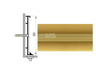 Плинтус Коммерческий плинтус алюминиевый Русский профиль 60мм АНОДИРОВАННОЕ ПОКРЫТИЕ золото матовое фото 1 | FLOORDEALER