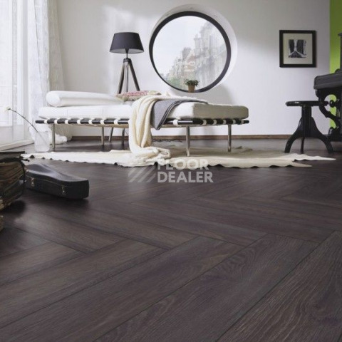 Kronotex Herringbone 8мм d6010 Дуб Эльба Черный фото 3 | FLOORDEALER