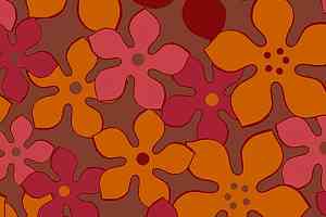 Ковролин Flotex Vision Floral 620011 (Field) Paprika фото  | FLOORDEALER