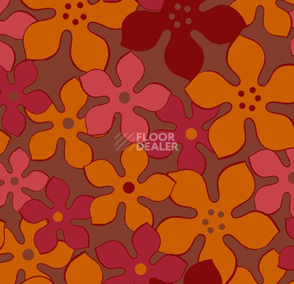 Ковролин Flotex Vision Floral 620011 (Field) Paprika фото 1 | FLOORDEALER