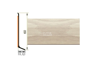 Плинтус алюминиевый Русский профиль 60мм ДЕКОРАТИВНОЕ ПОКРЫТИЕ груша белая фото 1 | FLOORDEALER