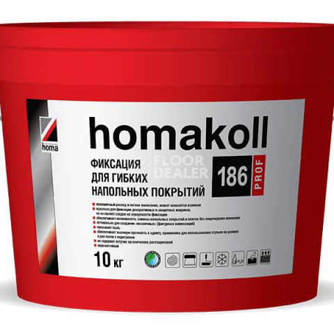 Сопутствующие материалы Homakoll 186 Prof Клей фиксация. Морозостойкая Водно-дисперсионный клей-фиксация Homakoll 186 Prof 10 кг морозостойкий фото 1 | FLOORDEALER