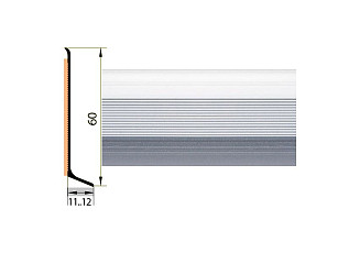 Плинтус Плинтус алюминиевый Русский профиль 60мм АНОДИРОВАННОЕ ПОКРЫТИЕ серебро матовое фото 1 | FLOORDEALER