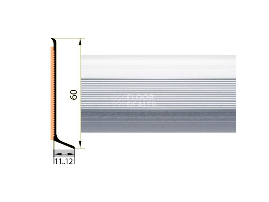 Плинтус Плинтус алюминиевый Русский профиль 60мм АНОДИРОВАННОЕ ПОКРЫТИЕ серебро матовое фото 1 | FLOORDEALER