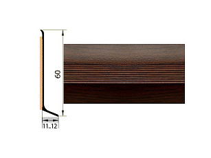 Плинтус Плинтус алюминиевый Русский профиль 60мм ДЕКОРАТИВНОЕ ПОКРЫТИЕ орех тёмный фото 1 | FLOORDEALER