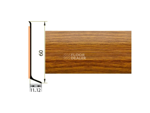 Плинтус алюминиевый Русский профиль 60мм ДЕКОРАТИВНОЕ ПОКРЫТИЕ дуб тёмный фото 1 | FLOORDEALER