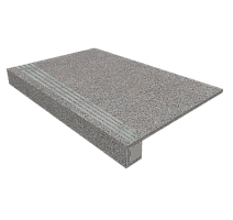 Керамогранит Luna Комплект с прямоуг. бортиком 33x120x10 Комплект (Ступень ln 02 (33x120) непол. (прямоугол. бортик) + Подступенок (14,5x120)) фото 1 | FLOORDEALER