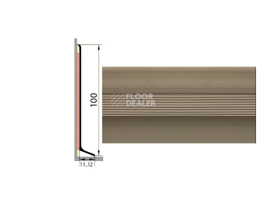 Плинтус Плинтус алюминиевый Русский профиль 100мм АНОДИРОВАННОЕ ПОКРЫТИЕ титан матовый фото 1 | FLOORDEALER