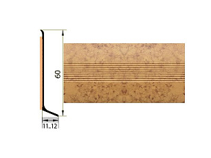Плинтус алюминиевый Русский профиль 60мм ДЕКОРАТИВНОЕ ПОКРЫТИЕ пробка фото 1 | FLOORDEALER