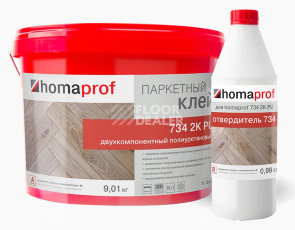 Сопутствующие материалы Homaprof 734 2K PU для паркета Homaprof 734 2K PU 10 кг. Клей для паркета, 2K полиуретановый фото 1 | FLOORDEALER