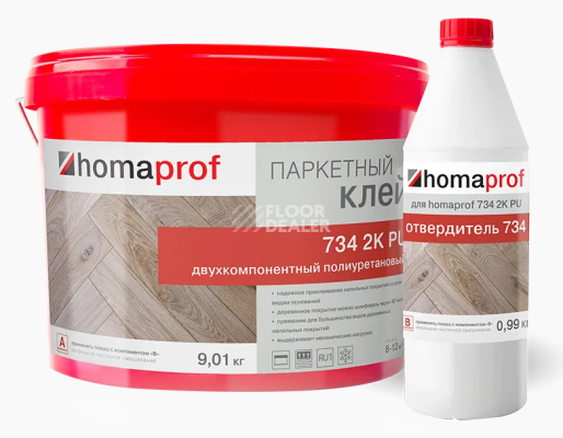 Сопутствующие материалы Homaprof 734 2K PU для паркета Homaprof 734 2K PU 10 кг. Клей для паркета, 2K полиуретановый фото 1 | FLOORDEALER