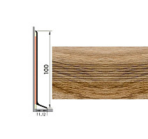 Плинтус Плинтус алюминиевый Русский профиль 100мм ДЕКОРАТИВНОЕ ПОКРЫТИЕ дуб камелия фото 1 | FLOORDEALER