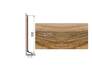 Плинтус алюминиевый Русский профиль 100мм ДЕКОРАТИВНОЕ ПОКРЫТИЕ дуб камелия фото 1 | FLOORDEALER