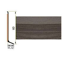 Плинтус Плинтус алюминиевый Русский профиль 60мм ДЕКОРАТИВНОЕ ПОКРЫТИЕ дуб марон фото 1 | FLOORDEALER