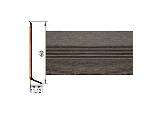 Плинтус Плинтус алюминиевый Русский профиль 60мм ДЕКОРАТИВНОЕ ПОКРЫТИЕ дуб марон фото 1 | FLOORDEALER