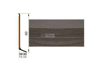 Плинтус алюминиевый Русский профиль 60мм ДЕКОРАТИВНОЕ ПОКРЫТИЕ дуб марон фото 1 | FLOORDEALER