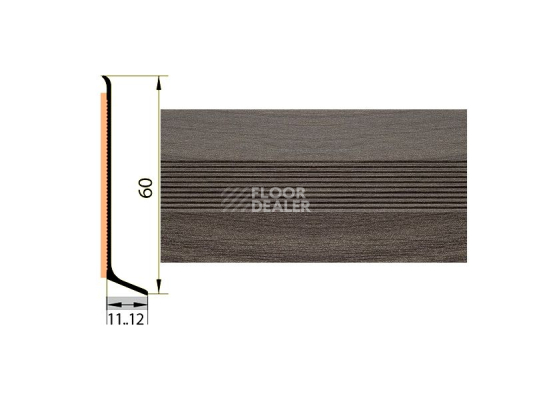 Плинтус Плинтус алюминиевый Русский профиль 60мм ДЕКОРАТИВНОЕ ПОКРЫТИЕ дуб марон фото 1 | FLOORDEALER