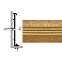 Плинтус Коммерческий плинтус алюминиевый Русский профиль 60мм ПОЛИМЕРНОЕ ПОКРЫТИЕ золото фото 1 | FLOORDEALER