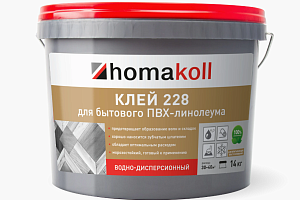 Сопутствующие материалы Homakoll 228 для бытового линолеума Homakoll 228 4 кг. Клей для бытового линолеума, водно-дисперсионный фото  | FLOORDEALER