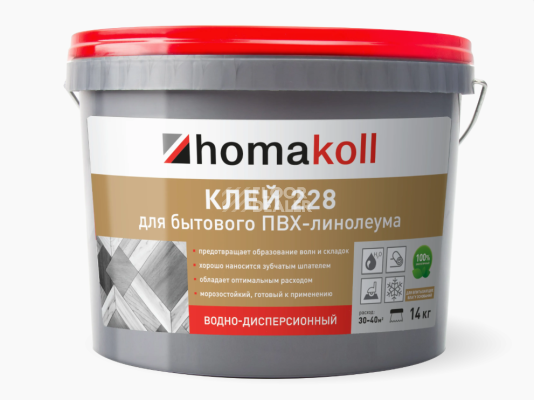 Сопутствующие материалы Homakoll 228 для бытового линолеума Homakoll 228 4 кг. Клей для бытового линолеума, водно-дисперсионный фото 1 | FLOORDEALER