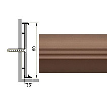 Плинтус Коммерческий плинтус алюминиевый Русский профиль 60мм АНОДИРОВАННОЕ ПОКРЫТИЕ шампань матовая фото 1 | FLOORDEALER