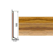 Плинтус Плинтус алюминиевый Русский профиль 100мм ДЕКОРАТИВНОЕ ПОКРЫТИЕ дуб эдельвейс фото 1 | FLOORDEALER