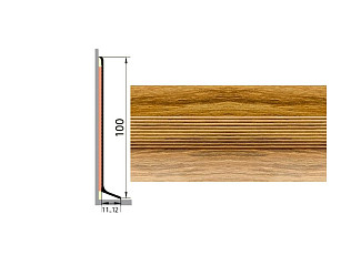 Плинтус Плинтус алюминиевый Русский профиль 100мм ДЕКОРАТИВНОЕ ПОКРЫТИЕ дуб эдельвейс фото 1 | FLOORDEALER