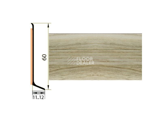 Плинтус Плинтус алюминиевый Русский профиль 60мм ДЕКОРАТИВНОЕ ПОКРЫТИЕ дуб аляска фото 1 | FLOORDEALER