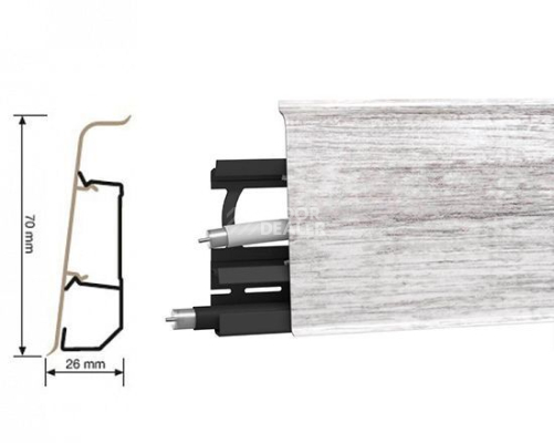 Плинтус Arbiton Indo Плинтус Arbiton Indo 70мм ПВХ 131 Дуб Филадельфия фото 1 | FLOORDEALER