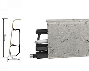 Arbiton Indo Плинтус Arbiton Indo 70мм ПВХ 133 Оксфорд фото 1 | FLOORDEALER