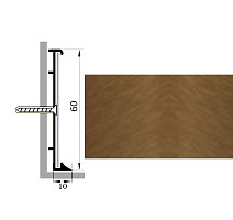 Плинтус Коммерческий плинтус алюминиевый Русский профиль 60мм АНОДИРОВАННОЕ ПОКРЫТИЕ бронза матовая фото 1 | FLOORDEALER