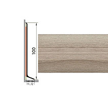 Плинтус Плинтус алюминиевый Русский профиль 100мм ДЕКОРАТИВНОЕ ПОКРЫТИЕ дуб дымчатый фото 1 | FLOORDEALER
