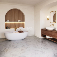 Maximus Herringbone Pure Marble Snowflake фото 2 | FLOORDEALER