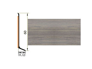 Плинтус алюминиевый Русский профиль 60мм ДЕКОРАТИВНОЕ ПОКРЫТИЕ дуб каньон фото 1 | FLOORDEALER