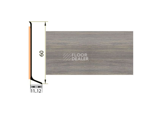 Плинтус Плинтус алюминиевый Русский профиль 60мм ДЕКОРАТИВНОЕ ПОКРЫТИЕ дуб каньон фото 1 | FLOORDEALER