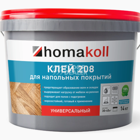 Сопутствующие материалы Homakoll 208 универсальный Homakoll 208 1.3 кг. Клей для напольных покрытий, универсальный фото 1 | FLOORDEALER