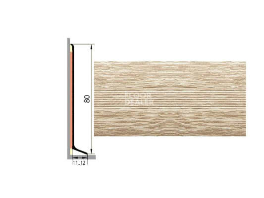 Плинтус Плинтус алюминиевый Русский профиль 80мм ДЕКОРАТИВНОЕ ПОКРЫТИЕ дуб беленый фото 1 | FLOORDEALER