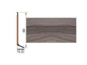 Плинтус Плинтус алюминиевый Русский профиль 60мм ДЕКОРАТИВНОЕ ПОКРЫТИЕ дуб сицилия фото 1 | FLOORDEALER