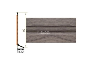 Плинтус алюминиевый Русский профиль 60мм ДЕКОРАТИВНОЕ ПОКРЫТИЕ дуб сицилия фото 1 | FLOORDEALER