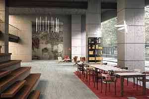 Ковровая плитка Interface Urban Retreat 501 Planks В интерьере фото  | FLOORDEALER