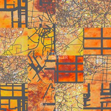 Ковровая плитка Ege Highline Cityscapes Aerial Map Orange k 5269 spec.rfes 40001-51 фото 1 | FLOORDEALER