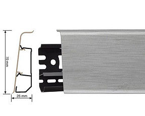 Плинтус Arbiton Indo Плинтус Arbiton Indo 70мм ПВХ 41 Алюминий Светлый фото 1 | FLOORDEALER