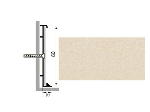 Плинтус Коммерческий плинтус алюминиевый Русский профиль 60мм ПОЛИМЕРНОЕ ПОКРЫТИЕ айвори фото 1 | FLOORDEALER