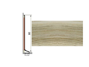 Плинтус алюминиевый Русский профиль 80мм ДЕКОРАТИВНОЕ ПОКРЫТИЕ дуб аляска фото 1 | FLOORDEALER
