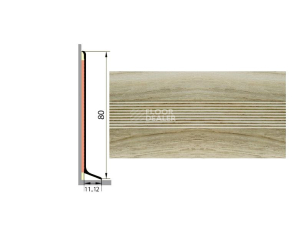 Плинтус алюминиевый Русский профиль 80мм ДЕКОРАТИВНОЕ ПОКРЫТИЕ дуб аляска фото 1 | FLOORDEALER