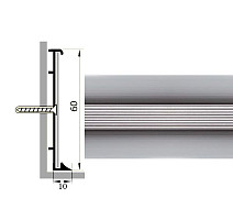 Плинтус Коммерческий плинтус алюминиевый Русский профиль 60мм АНОДИРОВАННОЕ ПОКРЫТИЕ серебро глянец фото 1 | FLOORDEALER