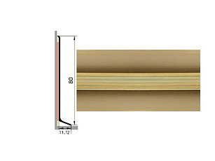 Плинтус Плинтус алюминиевый Русский профиль 80мм АНОДИРОВАННОЕ ПОКРЫТИЕ золото глянец фото 1 | FLOORDEALER