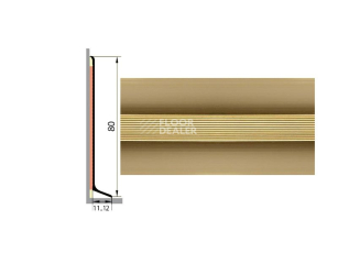 Плинтус Плинтус алюминиевый Русский профиль 80мм АНОДИРОВАННОЕ ПОКРЫТИЕ золото глянец фото 1 | FLOORDEALER
